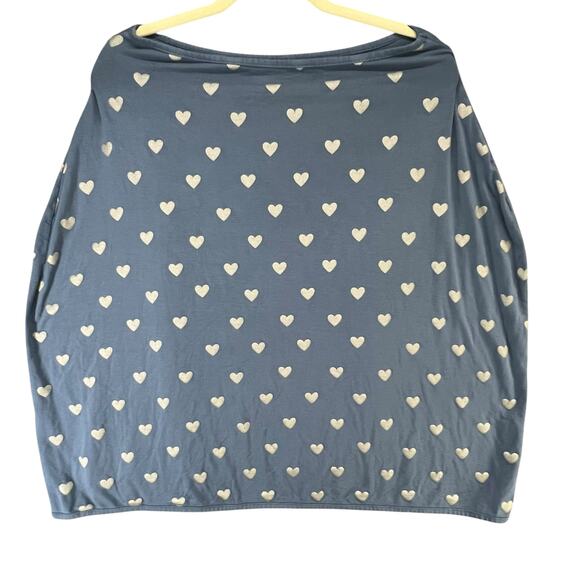 Kyte Baby Blanket Cover Blue Steel Hearts Bamboo Rayon Butter Soft Breathable - Picture 1 of 11